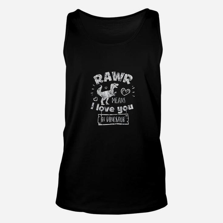 Valentine's Day Means I Love You In dinosaur Gift Unisex Tank Top