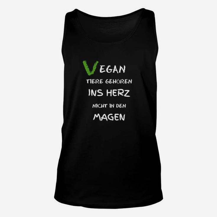 Veganes Message Unisex TankTop Tiere gehören ins Herz, nicht in den Magen
