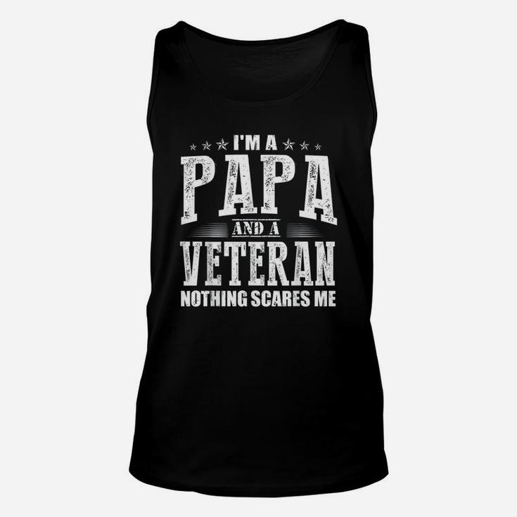 Veteran Dad Papa Nothing Scares Me Retro Unisex Tank Top