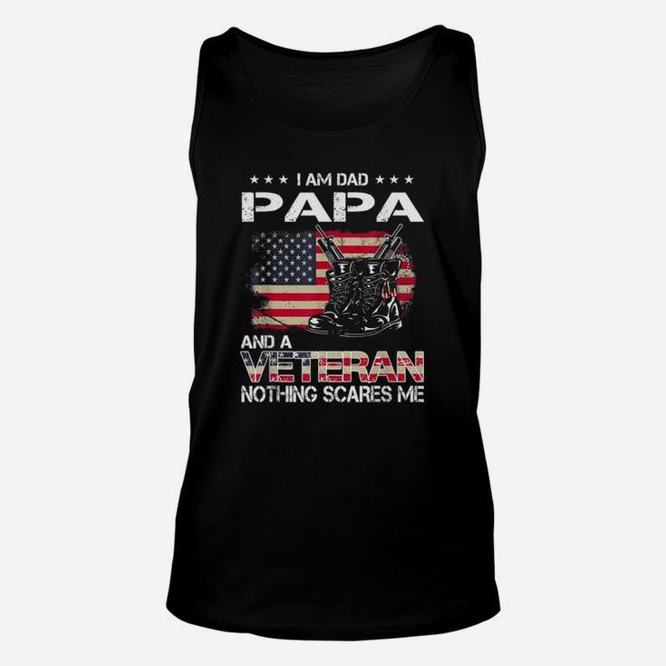 Veteran Dad Papa Nothing Scares Me Unisex Tank Top