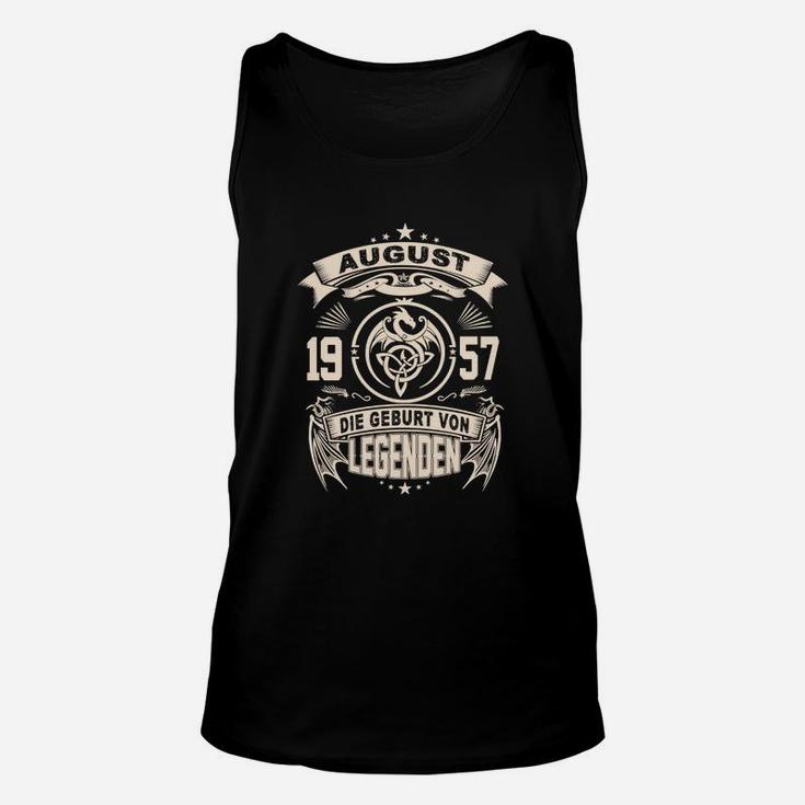 Vintage 1957 Legendengeburtstag Schwarzes Unisex TankTop, Retro Design für Herren