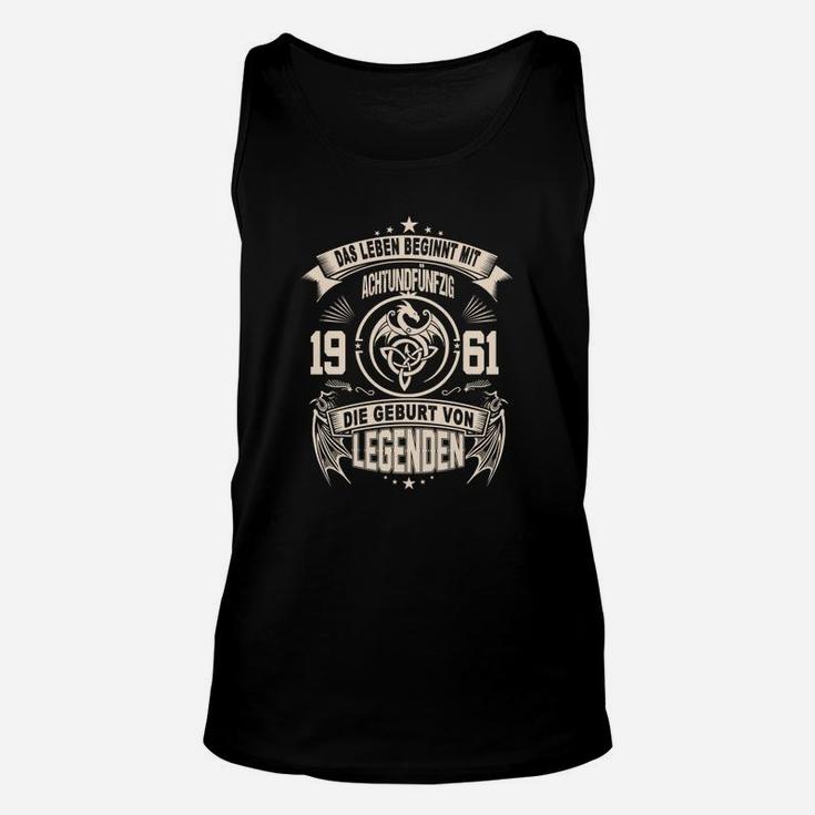 Vintage 1961 Geburtsjahr Legenden Unisex TankTop, Retro Design