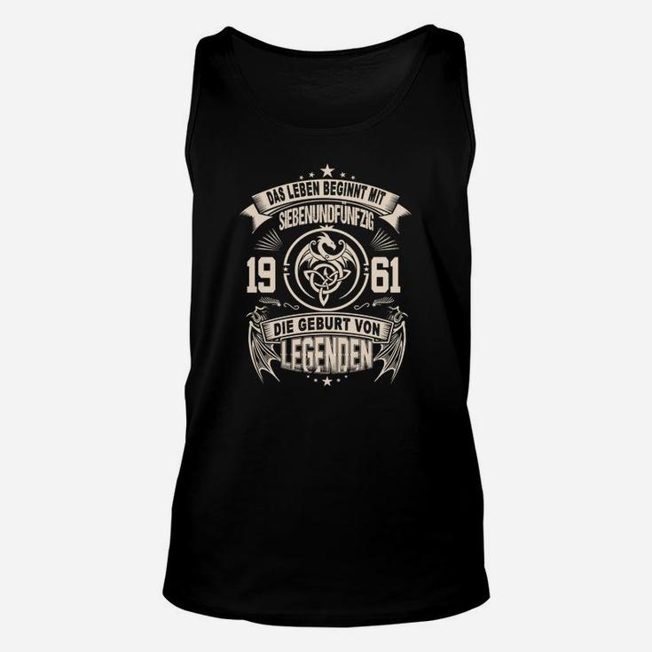 Vintage 1961 Legenden Geburtstag Unisex TankTop, Retro Design