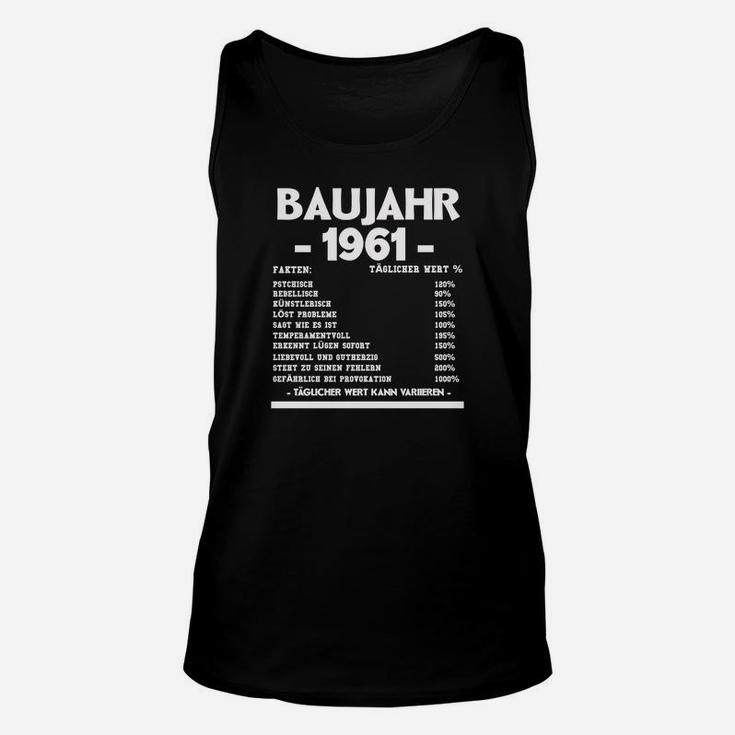 Vintage Baujahr 1961 Unisex TankTop mit Lustigen Geburtstagssprüchen