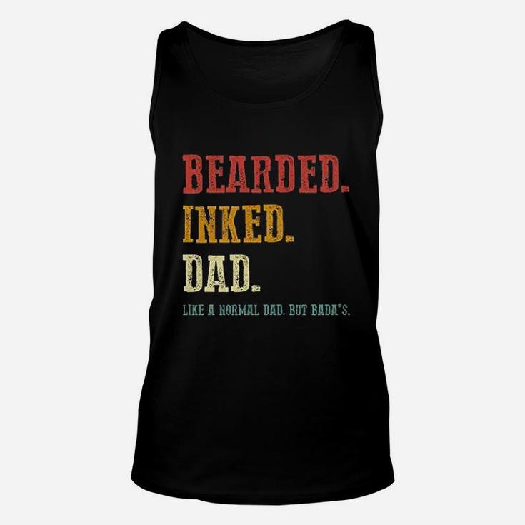 Vintage Bearded Inked Dad Like A Normal Dad Unisex Tank Top
