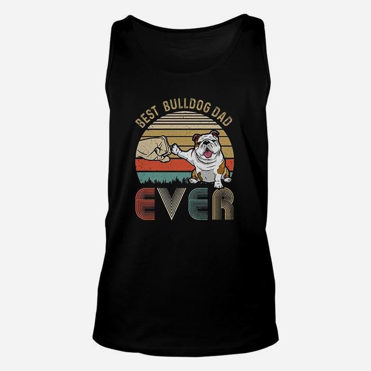 Vintage Best Bulldog Dad Ever Bump Fit Funny Dad Gifts Unisex Tank Top