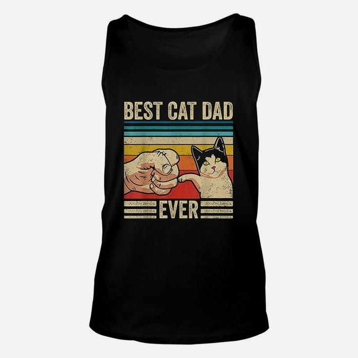Vintage Best Cat Dad Ever Bump Fit Fathers Day Gifts Unisex Tank Top