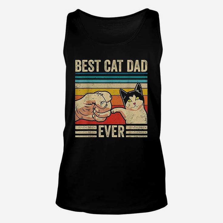 Vintage Best Cat Dad Ever Bump Fit Fathers Day Gifts Unisex Tank Top