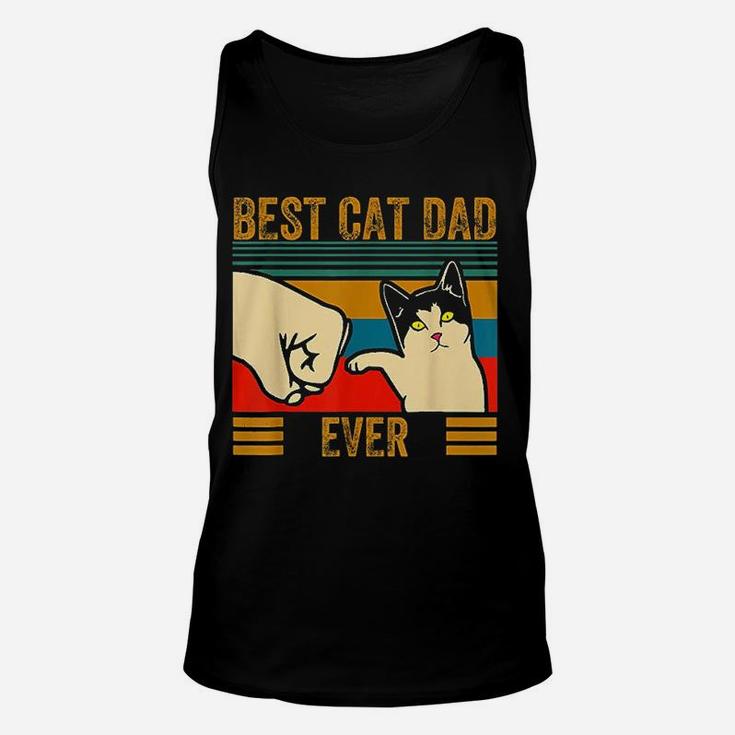 Vintage Best Cat Dad Ever Men Bump Fit Fathers Day Unisex Tank Top