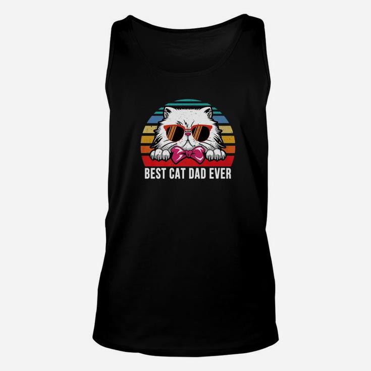 Vintage Best Cat Dad Ever Retro Funny Cat Daddy Father Gift Premium Unisex Tank Top