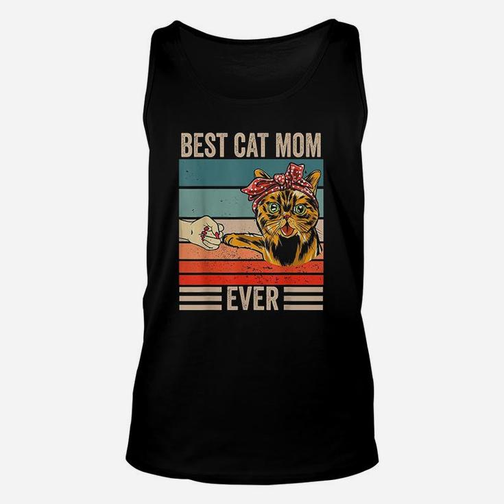 Vintage Best Cat Mom Ever Bump Fist Mothers Day Gifts Unisex Tank Top