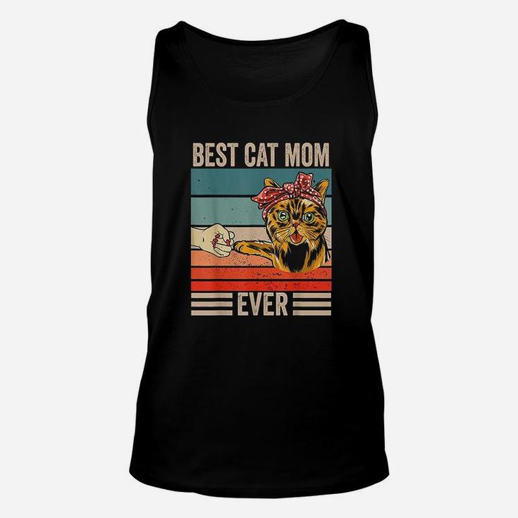 Vintage Best Cat Mom Ever Bump Fist Mothers Day Gifts Unisex Tank Top