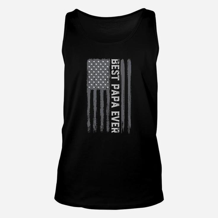Vintage Best Papa Ever American Flag Fathers Day Dad Unisex Tank Top