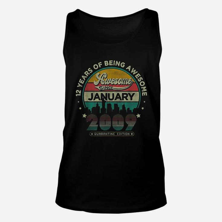 Vintage Born January 2009 13rd Birthday 13 Years Old Gifts  Unisex Tank Top