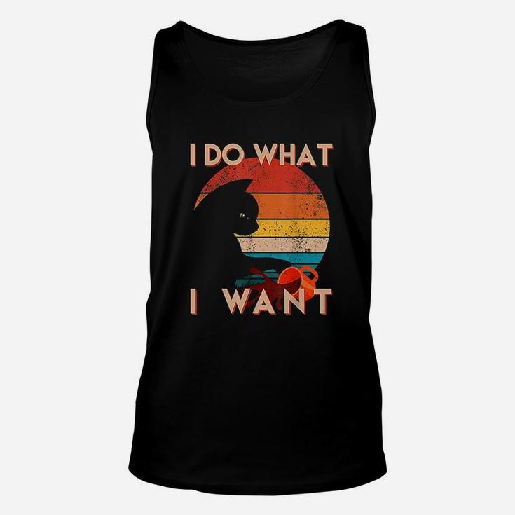 Vintage Cat I Do What I Want Unisex Tank Top