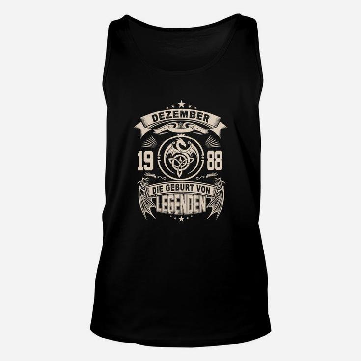 Vintage Dezember 1988 Legendengeburt Unisex TankTop, Retro Geburtstagskleidung