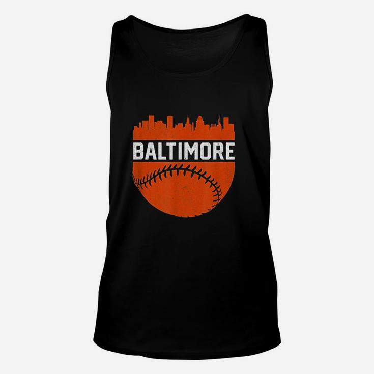 Vintage Downtown Baltimore Skyline Baseball Unisex Tank Top