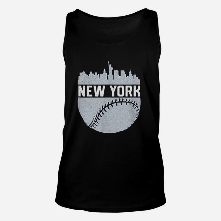 Vintage Downtown New York City Skyline Baseball Unisex Tank Top