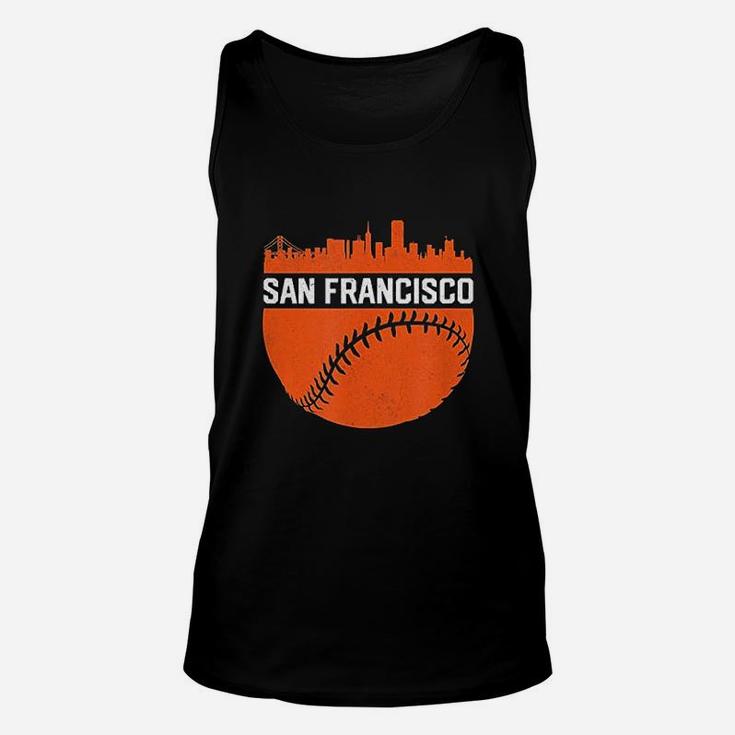 Vintage Downtown San Francisco Skyline Baseball Unisex Tank Top