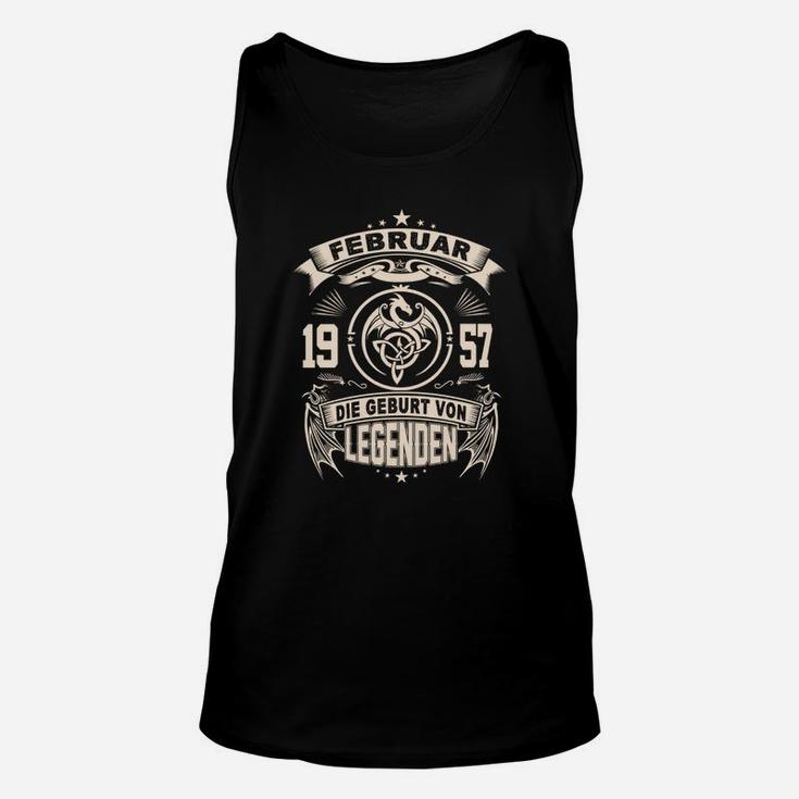 Vintage Februar 1957 Legenden Geburtstag Unisex TankTop, Retro Design