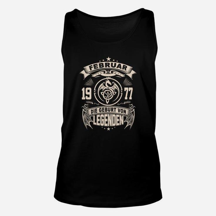 Vintage Februar 1977 Legendengeburtstag Unisex TankTop, Retro Design