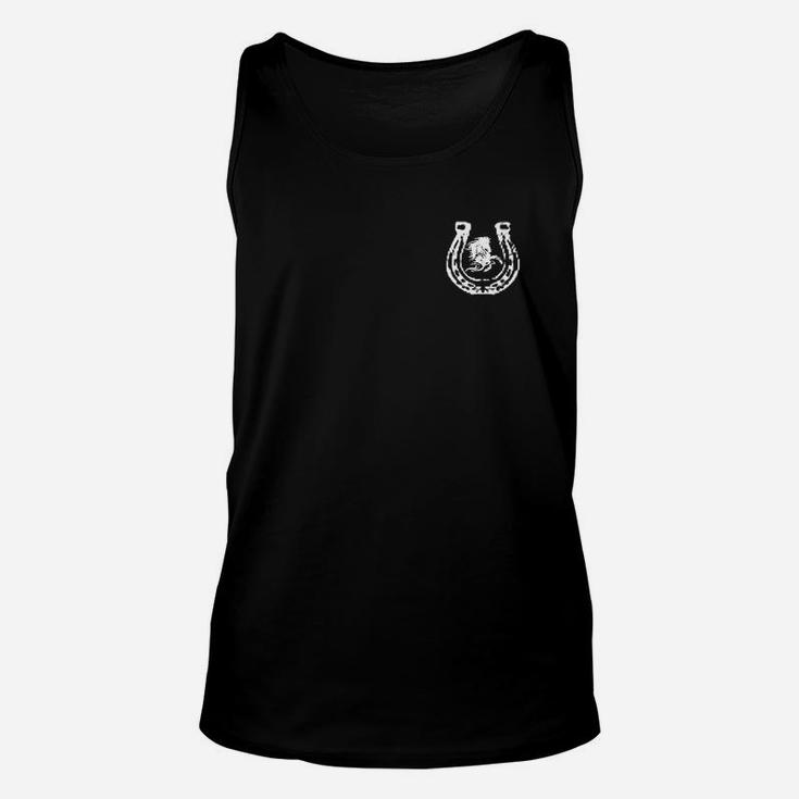 Vintage Hufeisen Unisex TankTop in Schwarz, Retro Druck Design