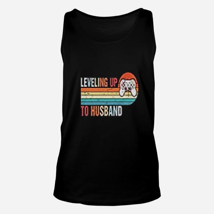 Vintage Leveling Up To Husband Engagement Party Unisex Tank Top