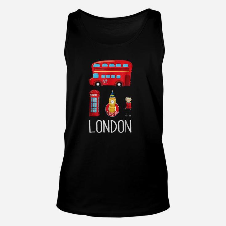 Vintage London British London England Bus Unisex Tank Top