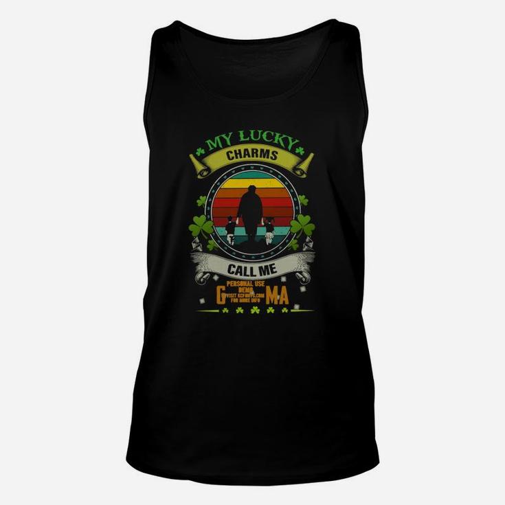 Vintage My Lucky Charms Call Me G-ma St Patricks Day Shamrock Best Gift For Grandmothers Unisex Tank Top