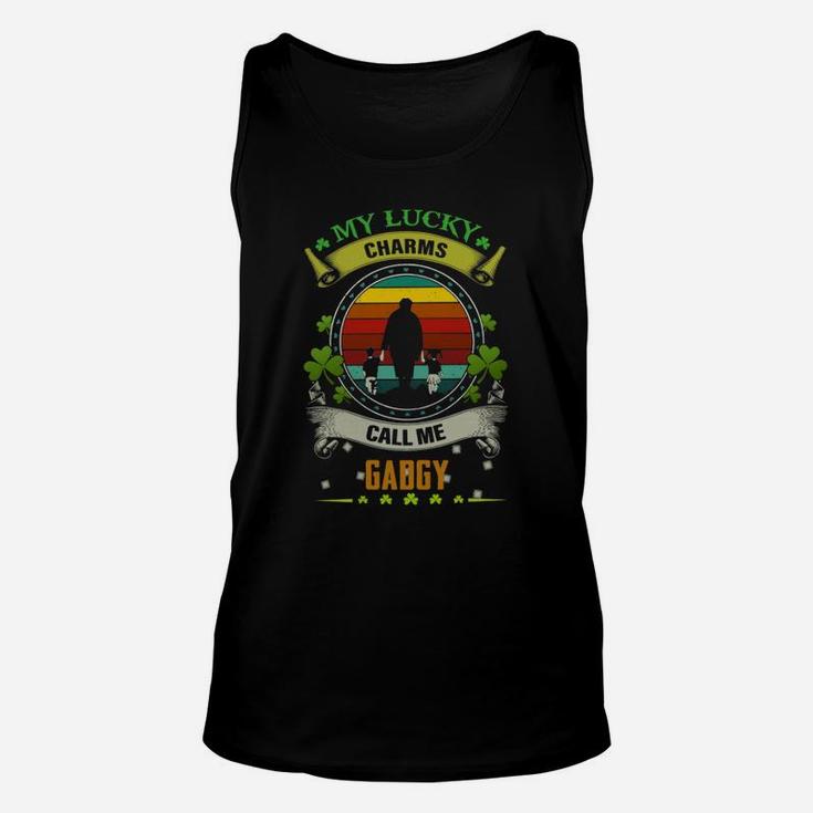 Vintage My Lucky Charms Call Me Gadgy St Patricks Day Shamrock Best Gift For Grandmothers Unisex Tank Top