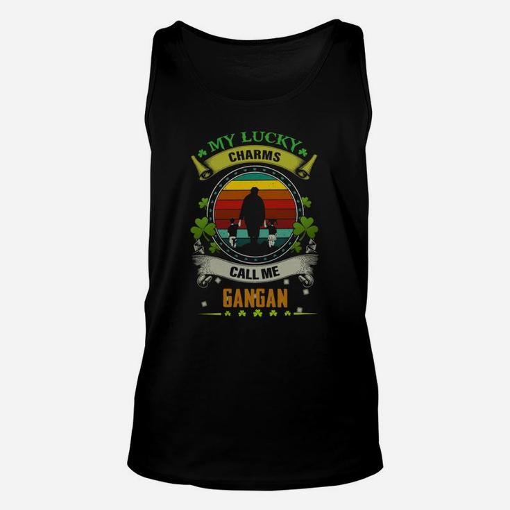 Vintage My Lucky Charms Call Me Gangan St Patricks Day Shamrock Best Gift For Grandmothers Unisex Tank Top