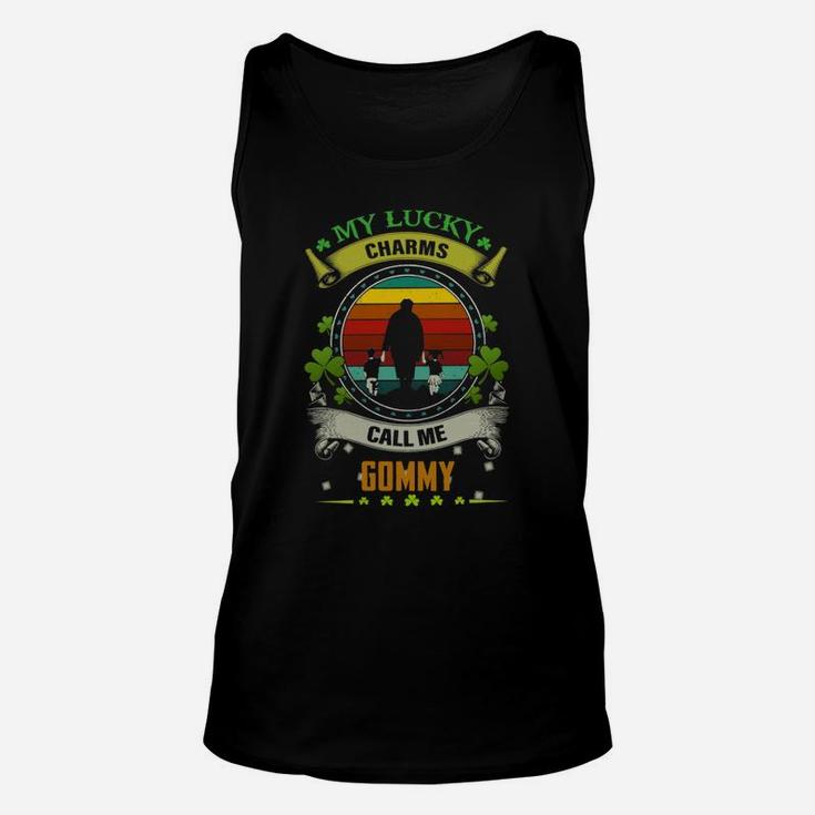 Vintage My Lucky Charms Call Me Gommy St Patricks Day Shamrock Best Gift For Grandmothers Unisex Tank Top
