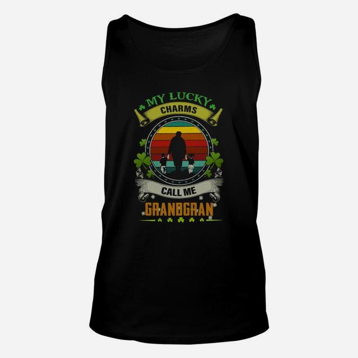 Vintage My Lucky Charms Call Me Grandgran St Patricks Day Shamrock Best Gift For Grandmothers Unisex Tank Top
