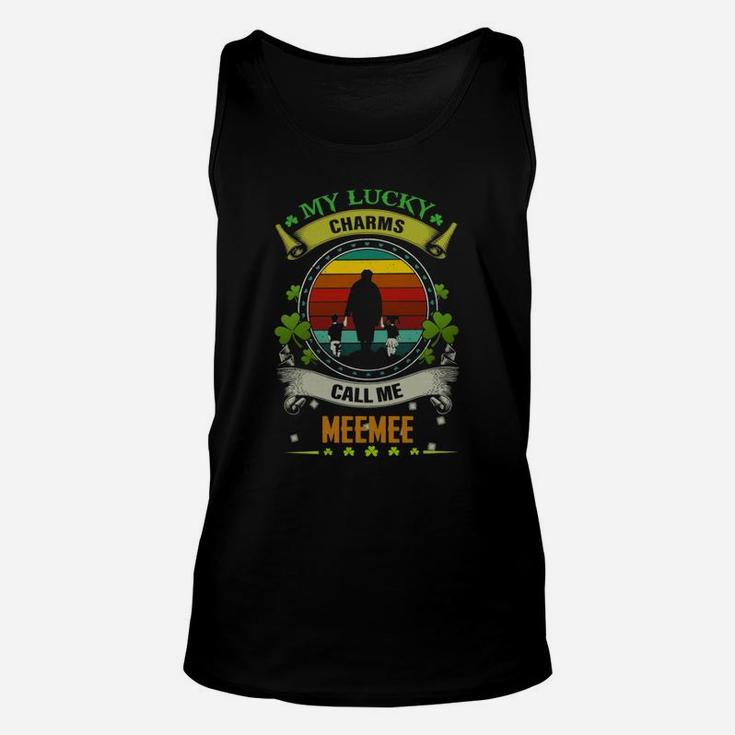 Vintage My Lucky Charms Call Me Meemee St Patricks Day Shamrock Best Gift For Grandmothers Unisex Tank Top