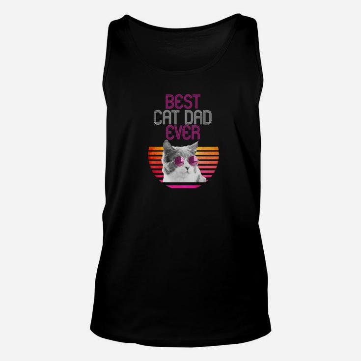 Vintage Retro Best Cat Dad Ever Father Gift Unisex Tank Top