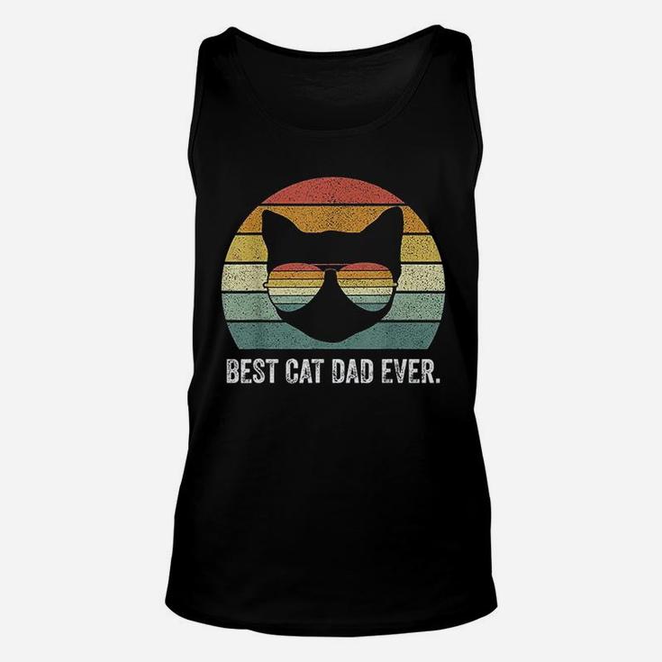 Vintage Retro Best Cat Dad Ever Funny Cat Dad Father Unisex Tank Top