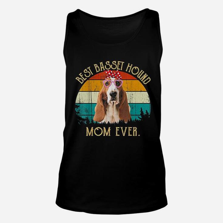 Vintage Retro Mama Mothers Day Best Basset Hound Mom Ever Unisex Tank Top