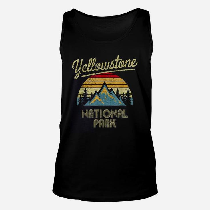 Vintage Retro Yellowstone Mountain National Park Shirt Unisex Tank Top