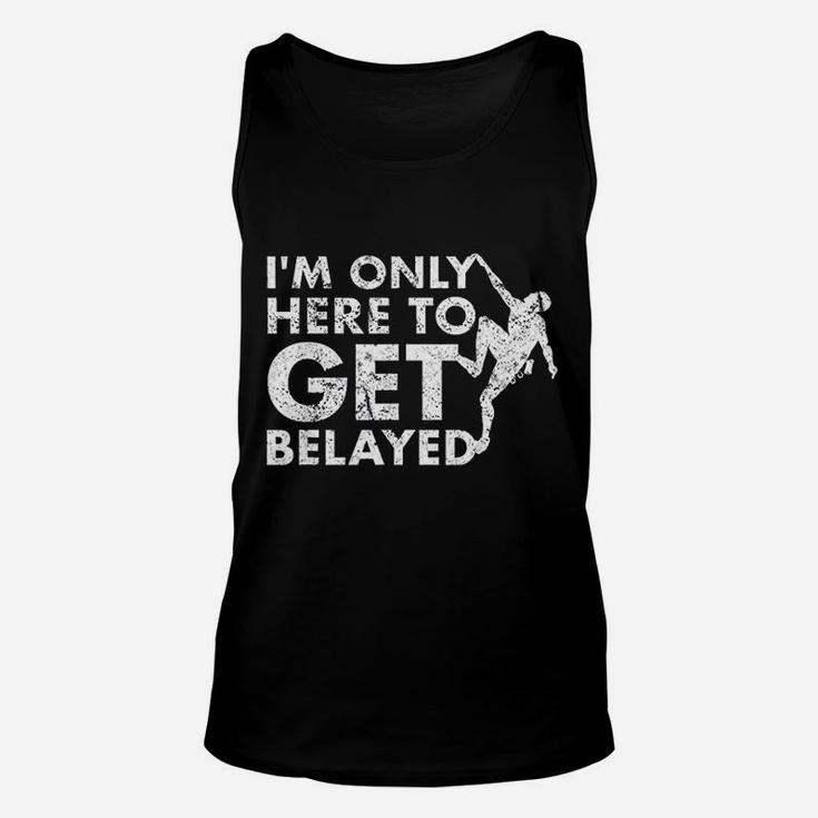 Vintage Rock Climbing Gift Get Belayed Pun Joke Rock Climber Unisex Tank Top