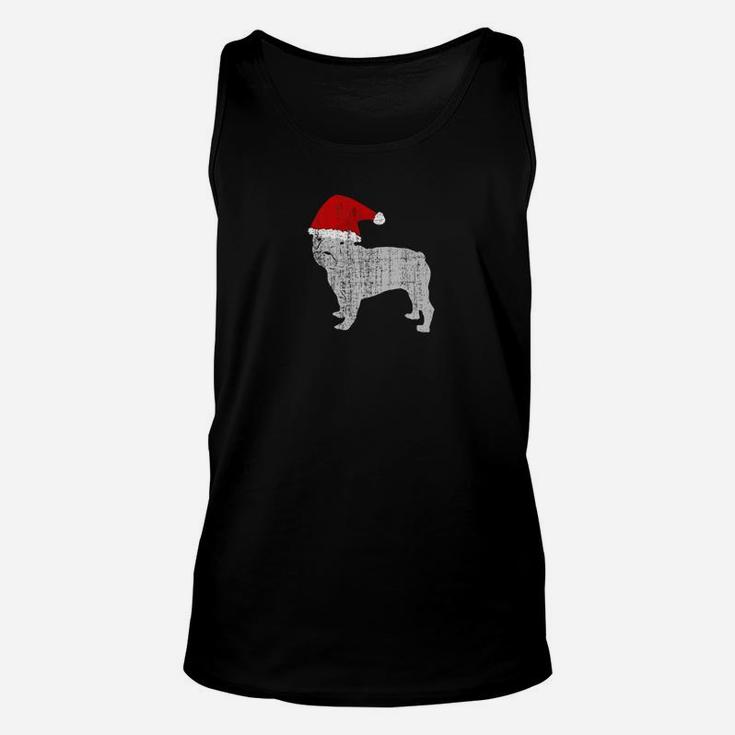 Vintage Santa Hat French Bulldog Dog Shirt Unisex Tank Top