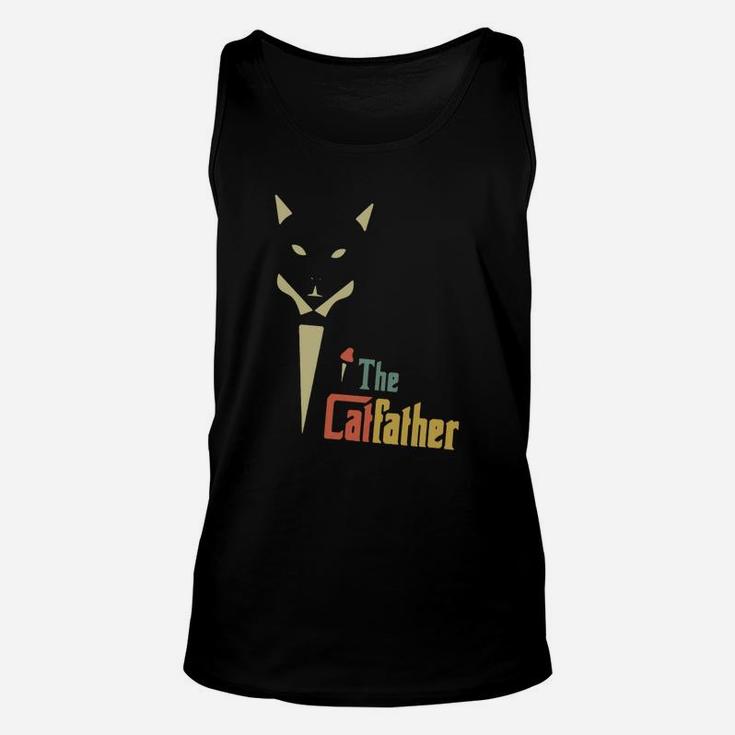 Vintage The Catfather Funny Cat Dad Father Of Cats Retro Sunset Kitty Kitten Lover Unisex Tank Top