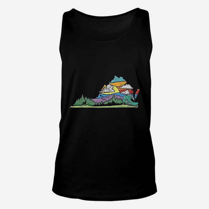 Vintage Virginia Outdoors And Nature Lover Retro 80s Unisex Tank Top