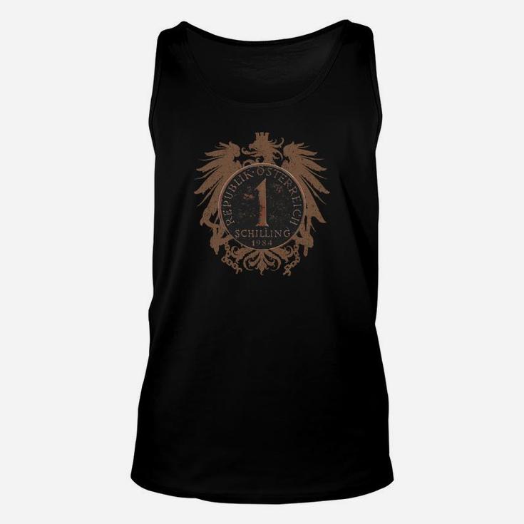 Vintage Wappen Design Herren Unisex TankTop in Schwarz, Retro-Stil Tee