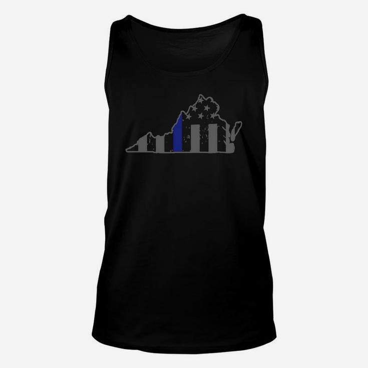 Virginia State Police And Law Enforcement Thin Blue Line Unisex Tank Top