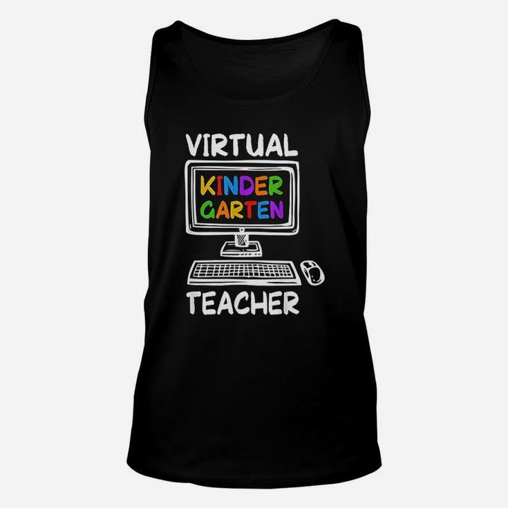 Virtual Kindergarten Teacher Distance Learning Back To School Unisex Tank Top