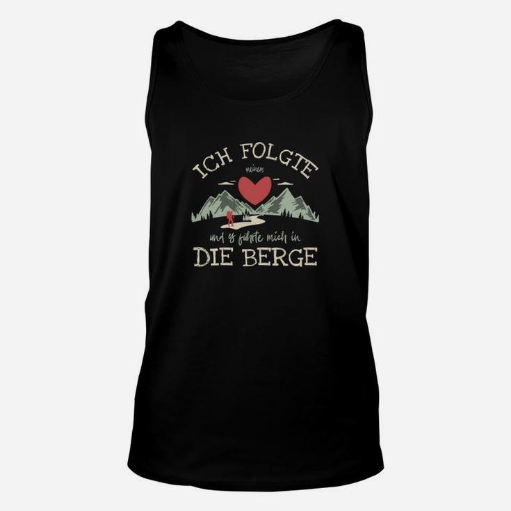 Wanderlust Herz Berge Unisex TankTop, Bergliebhaber Motiv Tee