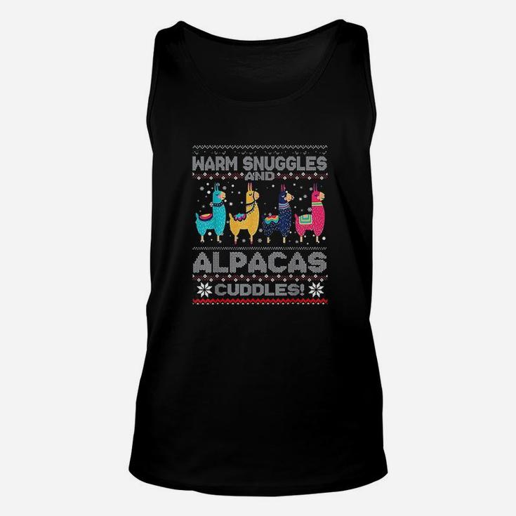Warm Snuggles And Alpacas Cuddles Christmas Ugly Unisex Tank Top