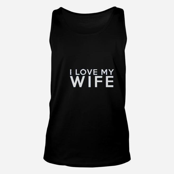 We Match I Love My Wife I Love My Husband Matching Couples Football Unisex Tank Top