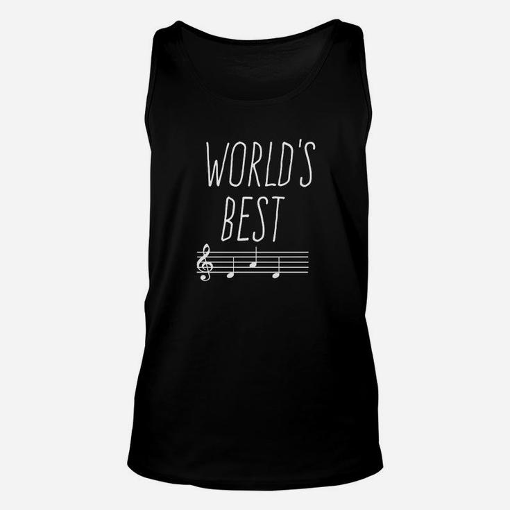 Weltbestes Musik Unisex TankTop mit Notenlinien & Schlüssel – Schwarz