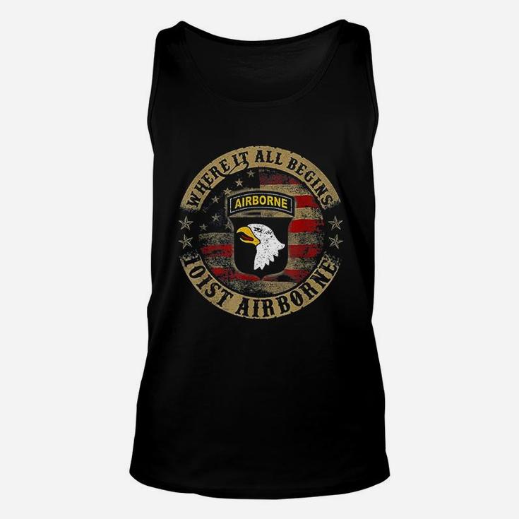 Where It All Begins 101st Airborne Us Army Unisex Tank Top